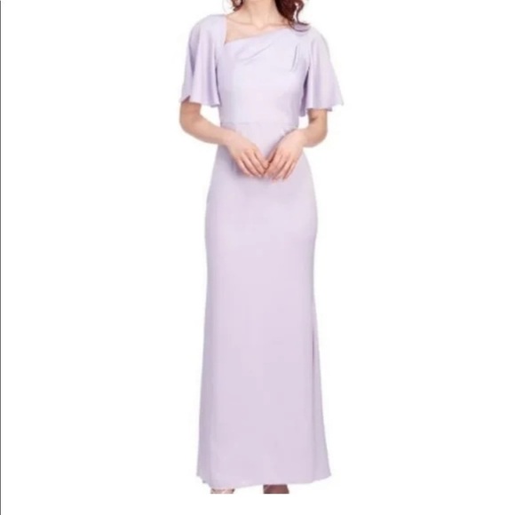 VINCE CAMUTO Asymmetrical Flutter Sleeve Gown, 4 - Picture 6 of 10